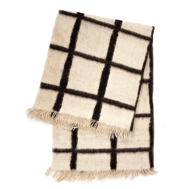 Backordered: Momos Grid Blanket- Natural White and Black