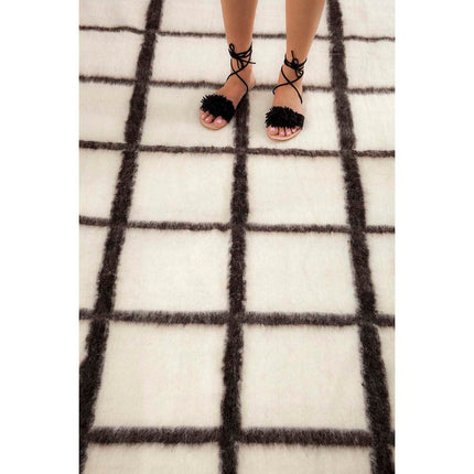 Backordered: Momos Grid Blanket- Natural White and Black