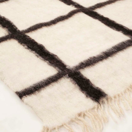 Backordered: Momos Grid Blanket- Natural White and Black