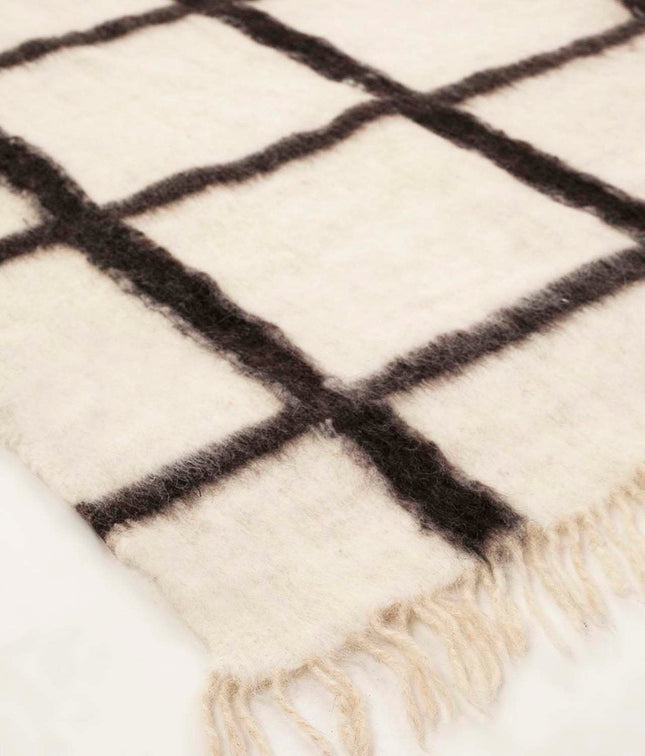 Backordered: Momos Grid Blanket- Natural White and Black