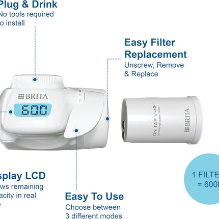 Brita ON TAP Pro V-MF Faucet Water Filter – 600L Capacity