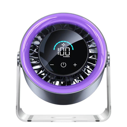 TurboCool Desk Fan | 100-Speed Rechargeable Fan with Digital Display & 4000mAh Battery
