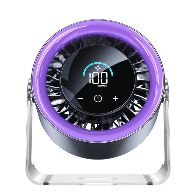 TurboCool Desk Fan | 100-Speed Rechargeable Fan with Digital Display & 4000mAh Battery