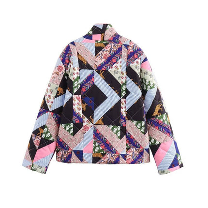 Geometric Patchwork Quilted Jacket