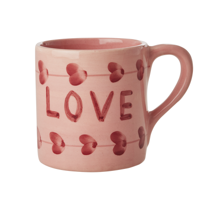 Ceramic Mug with Hand Painted Love - 14.2 oz