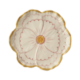 Ceramic Flower Shaped Side Plate with Yellow Border