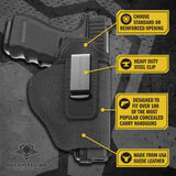 The Ultimate Suede Leather IWB Holster Large Size | Fits S&W Shield/Glock/XD - Lifetime Warranty - Made in USA