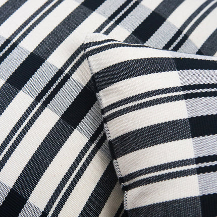 Cecilia Black and Ivory Striped Plaid Pillow