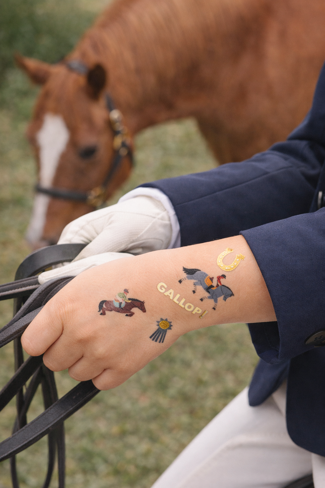 Equestrian Foil Temporary Tattoos — 11 Designs