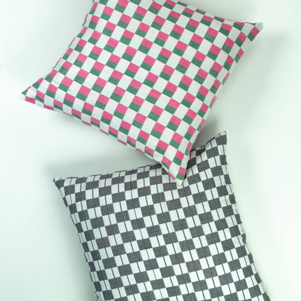 Sujani Pillow - Black & White Checkered Pillow