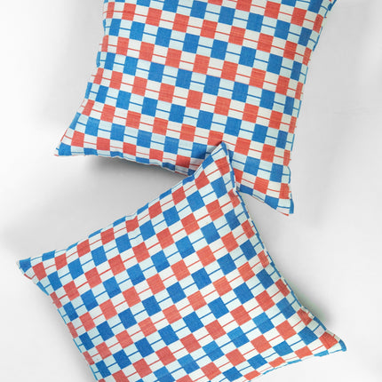 Sujani Pillow - Red & Blue Checkered