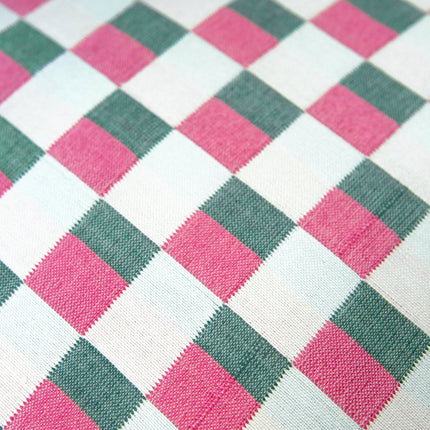 Sujani Pillow - Green & Pink Checkered