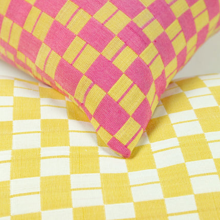 Sujani Pillow - Yellow & Pink Checkered