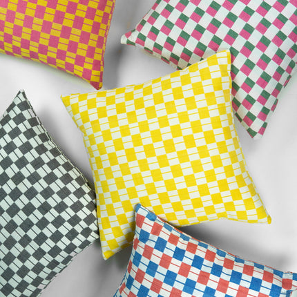 Sujani Pillow - Green & Pink Checkered