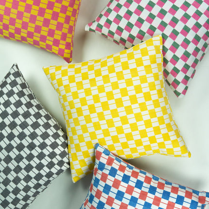 Sujani Pillow - Black & White Checkered Pillow