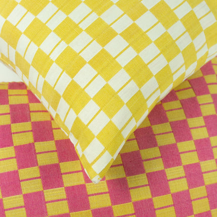 Sujani Pillow - Yellow & White Checkered