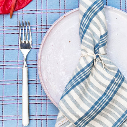 Chiapas Plaid Light Blue Table Runner