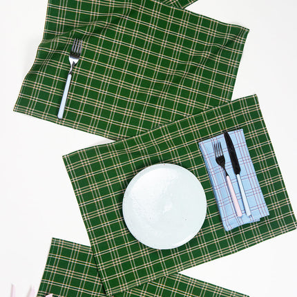Chiapas Plaid Forest Green Placemat