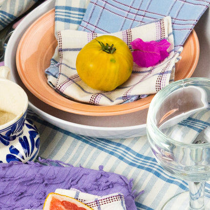 Chiapas Plaid Light Blue Cocktail Napkins Set of 4