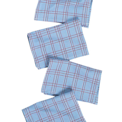 Chiapas Plaid Light Blue Cocktail Napkins Set of 4