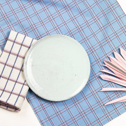 Chiapas Plaid Light Blue Table Runner