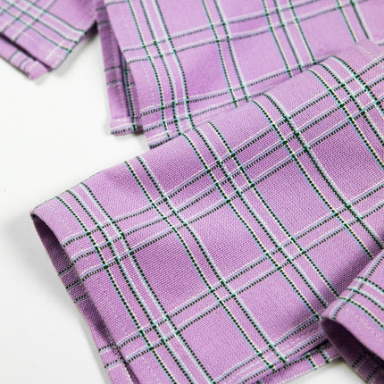 Chiapas Plaid Lilac Cocktail Napkins Set of 4