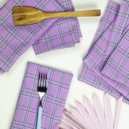 Chiapas Plaid Lilac Napkin