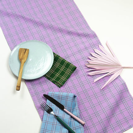 Chiapas Plaid Lilac Table Runner