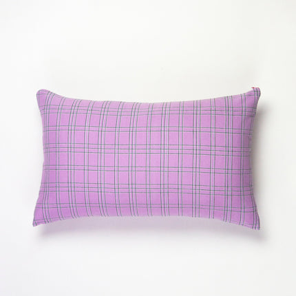 Chiapas Plaid Lilac Pillow