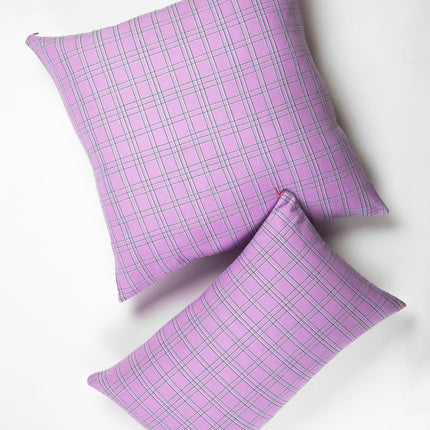 Chiapas Plaid Lilac Pillow