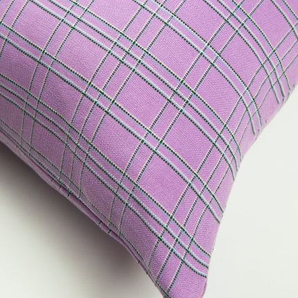 Chiapas Plaid Lilac Pillow