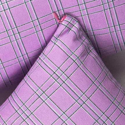 Chiapas Plaid Lilac Pillow