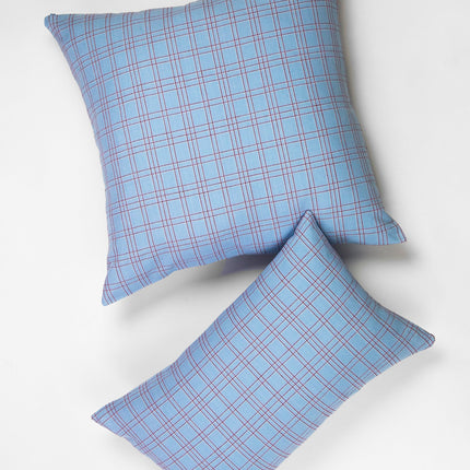 Chiapas Plaid Light Blue Pillow