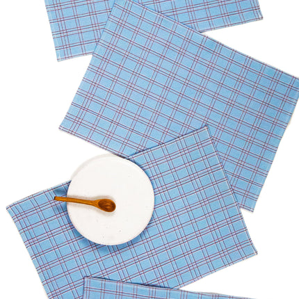Chiapas Plaid Light Blue Placemat
