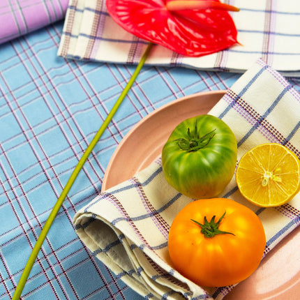 Chiapas Plaid Light Blue Table Runner