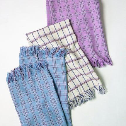 Chiapas Plaid Lilac Kitchen Towel