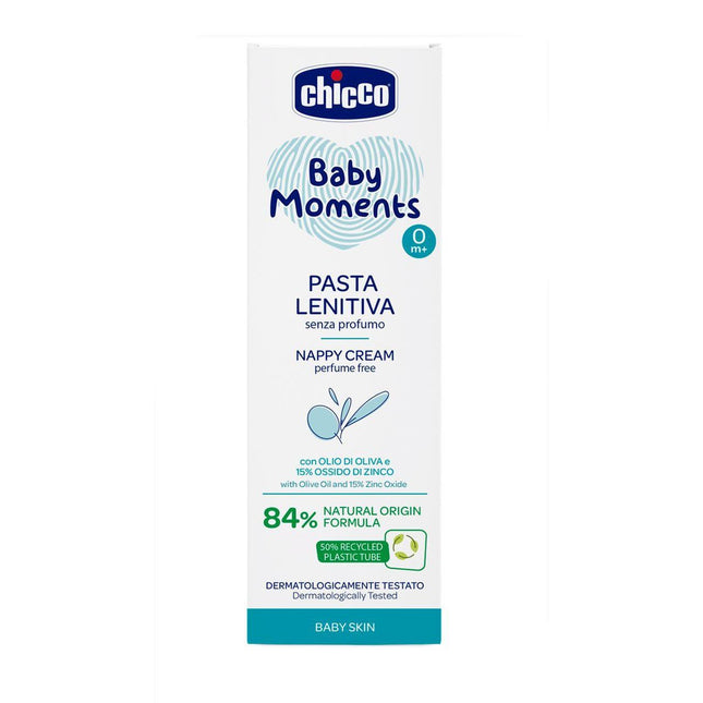 Chicco Bebek Cilt Rahatlatıcı Krem 100 ml – Çinko Oksitli, Parfümsüz, %84 Doğal İçerik, Pantotenollü Koruma