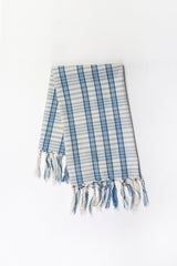 Coco Plaid Towel in Natural Indigo