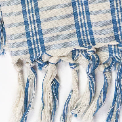Coco Plaid Towel in Natural Indigo