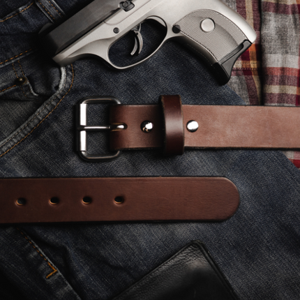 The Guardian Gun Belt - Made in USA - Lifetime Warranty - 14 oz Leather