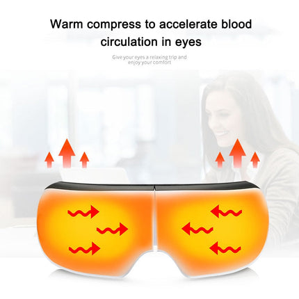 Bluetooth Eye Massager Glasses | Vibration Hot Compress & Music Foldable Eye Care