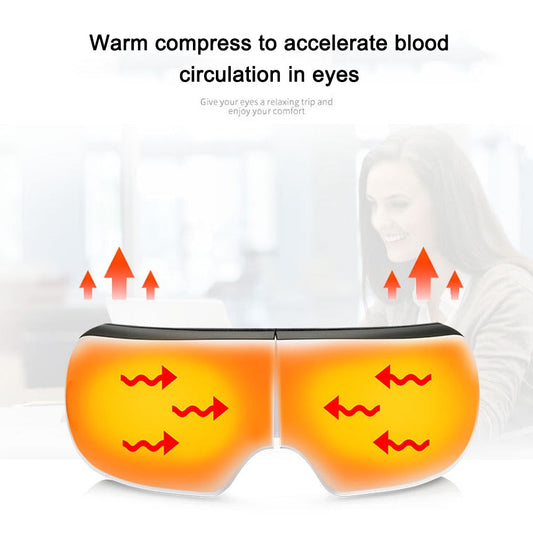Bluetooth Eye Massager Glasses | Vibration Hot Compress & Music Foldable Eye Care