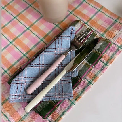 San Andres Gingham Forest & White Napkins