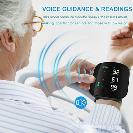 PulseTrack Wrist Monitor | Rechargeable Blood Pressure Monitor with LED Touch Screen