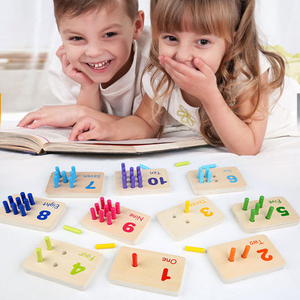 Montessori Wooden Sensory Learning Kit | Mathematics & Color Recognition Stick Game