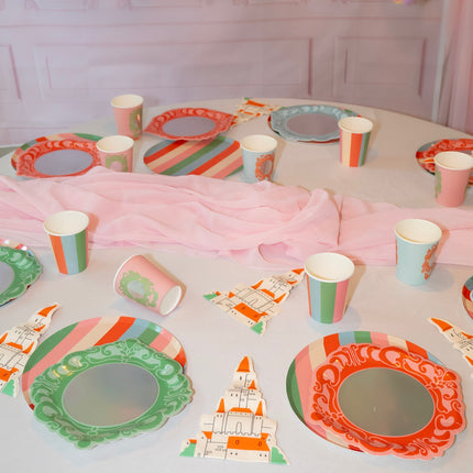 Princess Mirror-Finish & Striped Cups — 12-Pack