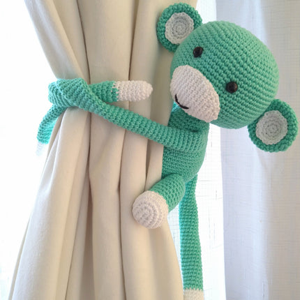 Crochet Monkey Curtain Holder - Cute & Cozy Nursery Decor