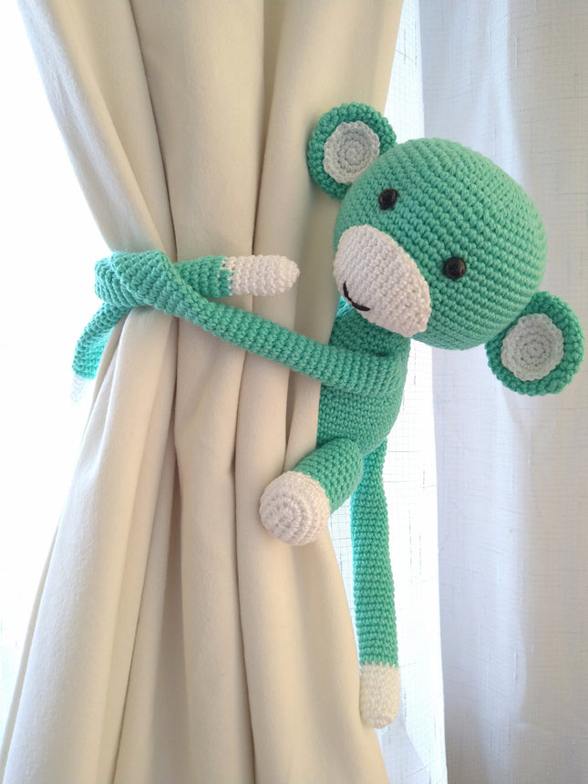 Crochet Monkey Curtain Holder - Cute & Cozy Nursery Decor
