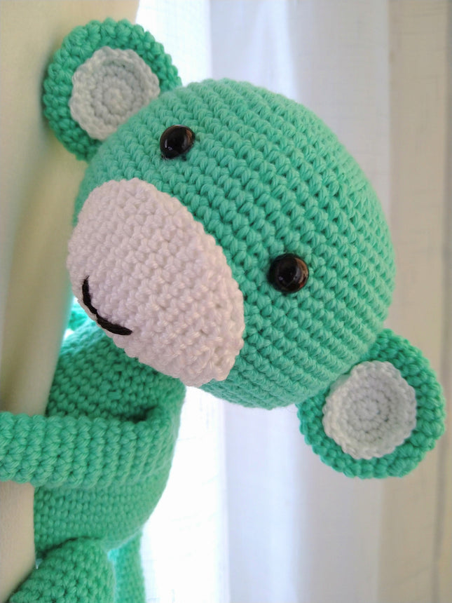 Crochet Monkey Curtain Holder - Cute & Cozy Nursery Decor