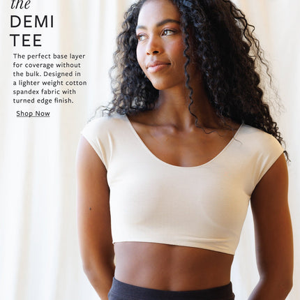 Demi Cotton Stretch Cropped Tee